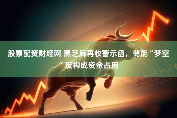 股票配资财经网 黑芝麻再收警示函，储能“梦空”反构成资金占用