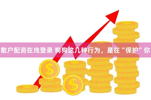 散户配资在线登录 狗狗这几种行为，是在“保护”你